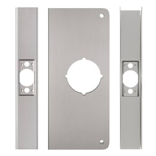Single Hole Door Knob Reinforcement Long Plate, Brushed Nickel - Image 6
