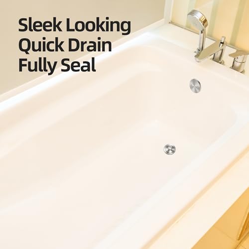 Brushed Nickel Bathtub Drain, Hair Catcher and 2-Hole - Image 7