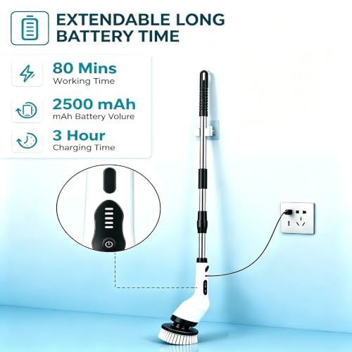 Electric Spin Scrubber, Cordless Cleaning Brush Scrubber - Image 7
