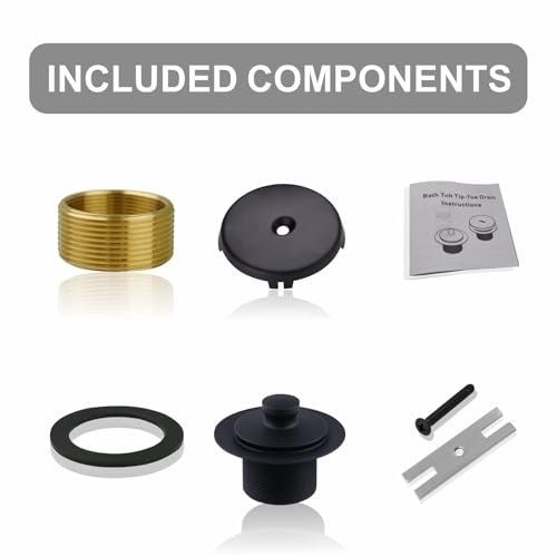 Matte Black Tub Drain and Overflow Kit, Bathtub Drain Kit - Image 7