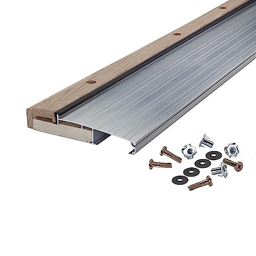 MD Building Adjustable Aluminum & Hardwood Threshold, Silver - Image 7