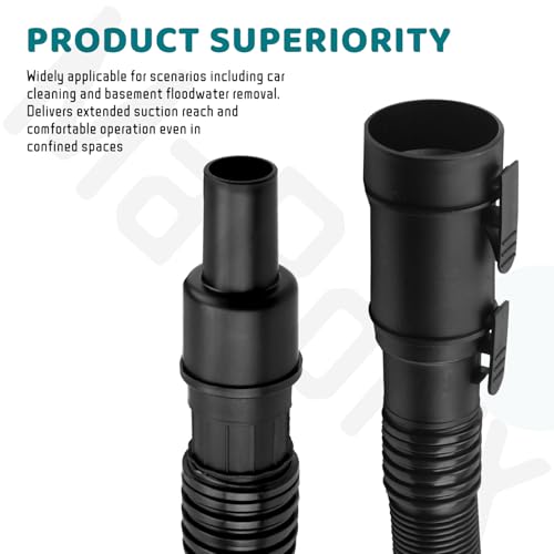 31713 7 Feet Wet/Dry Vacuum Hose Kit with 1-1/4" Adapter - Image 8