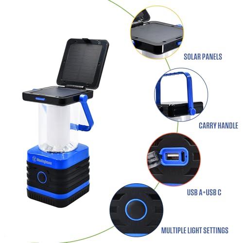 Solar Rechargeable Camping Lantern, 1000 Lumen LED Lantern - Image 8