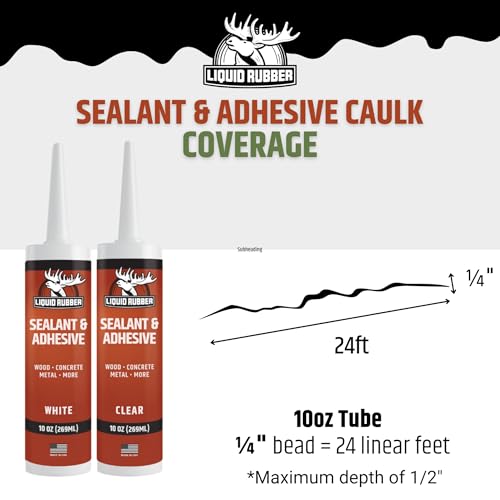 Liquid Rubber Waterproof Sealant & Adhesive Caulk, White - Image 7