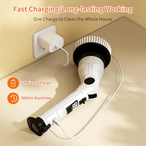 Electric Spin Scrubber, Power Cordless Cleaning Brush - Image 7