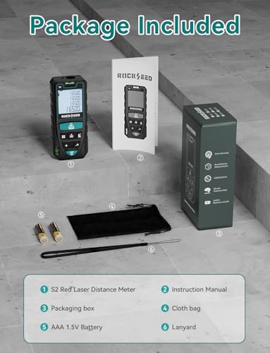 Laser Measure,RockSeed Digital Laser Distance Meter with 2 - Image 8