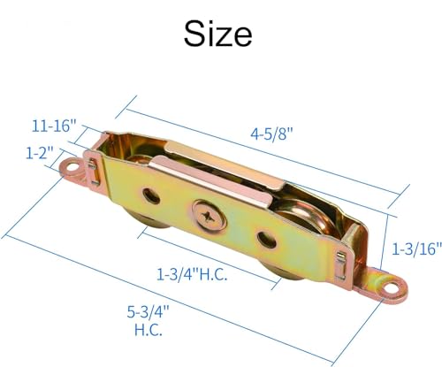 2 Pack Sliding Glass Door Rollers Replacement, 1-1/4" Steel Ball - Image 7