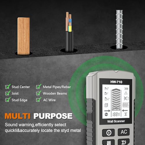 Wall Stud Finder Scanner 5 in 1 Detector Stud Sensor Beam - Image 5