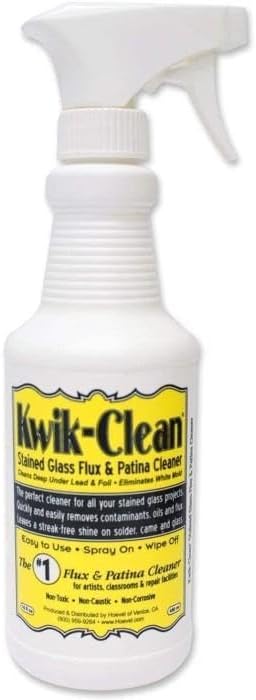 Kwik Clean Flux & Patina Cleaner, Non-Toxic Cleaner for Glass Projects 16oz.