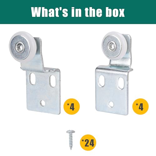 4Pair Sliding Closet Door Roller Kit with 3/4Inch Ball - Image 8