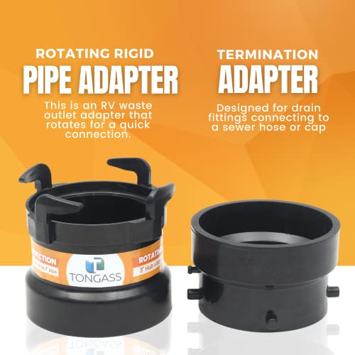 TonGass (Combo Pack) RV Sewer Hose Fitting Adapter to PVC - Image 7