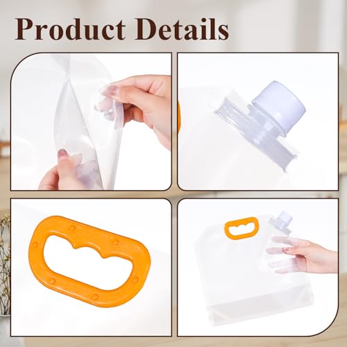 10 Pieces Collapsible Water Containers, 1/2 Gallon Clear - Image 7