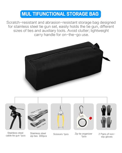 Metal Zip Ties Tool Kit with 300PCS 7.8/11.8" 304 - Image 7