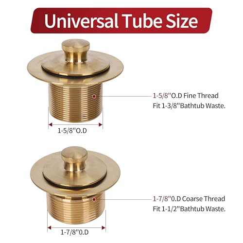 Lift Turn Tub Drain Trim Kit with One Hole Overflow - Image 8