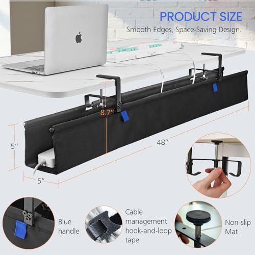 48" Under Desk Cable Management Tray- Clamp/Screw Mount | Hand Tools - Image 8