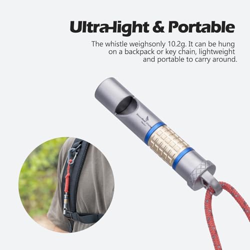 iBasingo Pea-Less Titanium Emergency Whistle Survival Safety Gear - Image 7