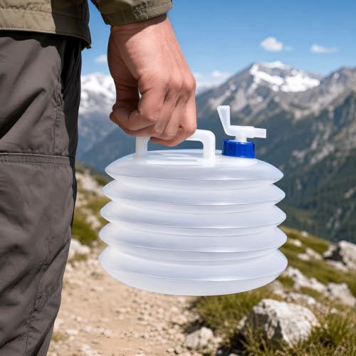 Collapsible Water Container, 5L Transparent PE Camping Canteen - Image 8