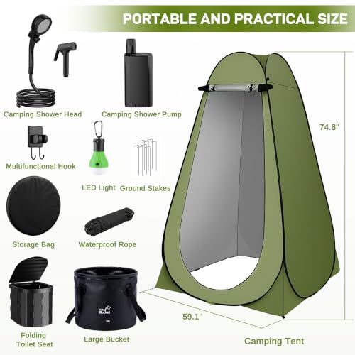 Portable Camping Shower Kit, Outdoor Camp Shower Pump - Image 8