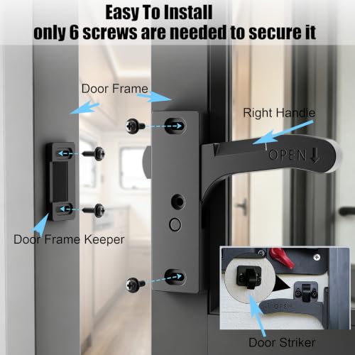Aluminum RV Screen Door Latch – Right-Hand Handle Replcement Kit - Image 7