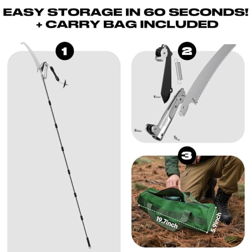 FLORA GUARD 16.5 FT Pole Saw with SK5 Blade, 4-Pulley System - Image 8