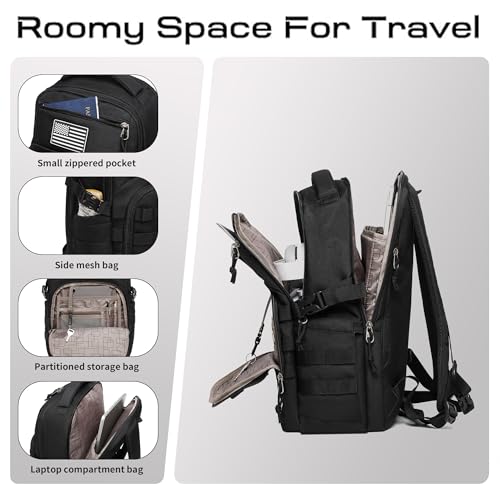 Military tactical backpack, backpack for men black | Travel Essentials - Image 7