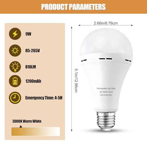 Emergency Rechargeable Bulbs 6Pk,A21 9W 60WEq - Image 7