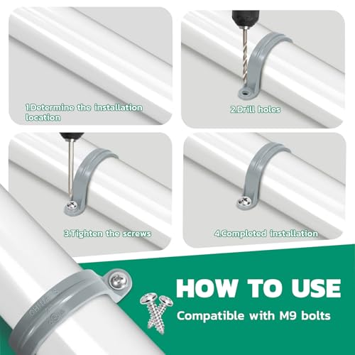 2.5 Inch PVC Pipe Straps, 2-Hole Plastic Conduit Clamp, 6PCS - Image 7
