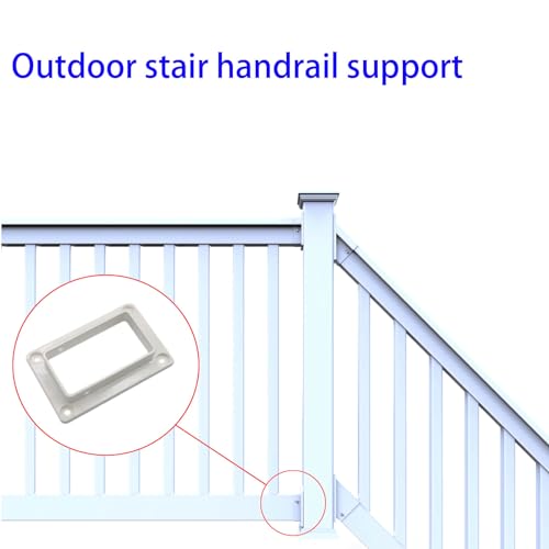 2-Pack 2" x 3.5" Slotted Handrail Bracket Kit, White Vinyl - Image 8