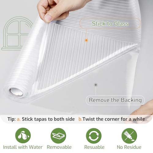 LUTE Reeded Glass Window Privacy Film, Frosted Decor Vinyl - Image 7