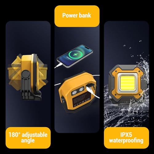 Rechargeable LED Work Light, 6000mAh 16 Hours Long-Lasting - Image 8