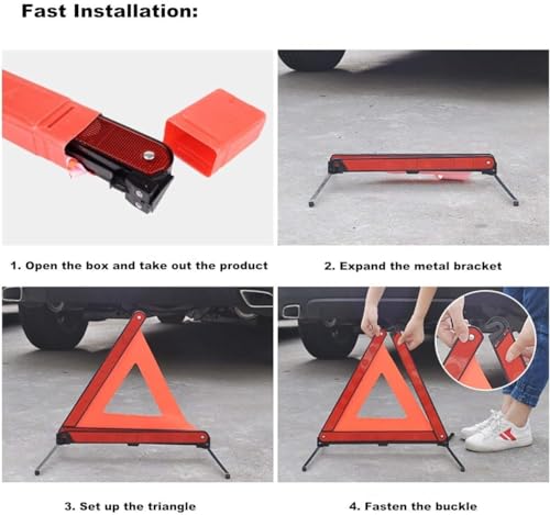 aikko Safety Triangle 6-Pack, Foldable Emergency Road Reflector - Image 8