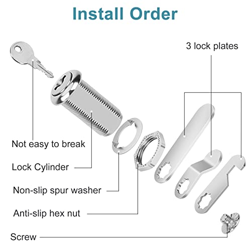 Cam Lock Cabinet Lock Keyed Alike, 1-3/8'' (Length) - Image 8