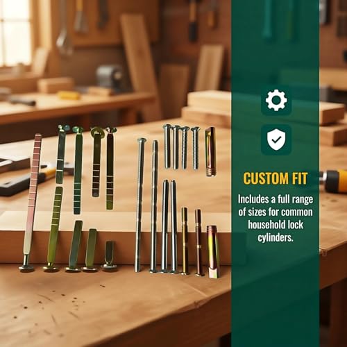21-Piece Thick Door Extension Kit, Adjustable Deadbolt Tailpiece - Image 7