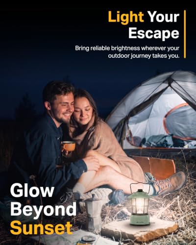 LUXPRO Rechargeable Retro Lantern LED Camping Lantern, Sage Green - Image 7