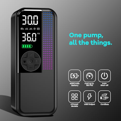 Tire Inflator Portable Air Compressor, Cordless Bike Pump - Image 7