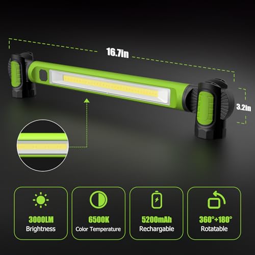 Mechanic Work Light, 3000LM Magnetic Work Lights - Image 7