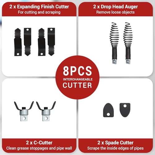 Heavy-Duty 100 ft x 3/8 in Auto-Feed Electric Sewer Auger – 370W - Image 8