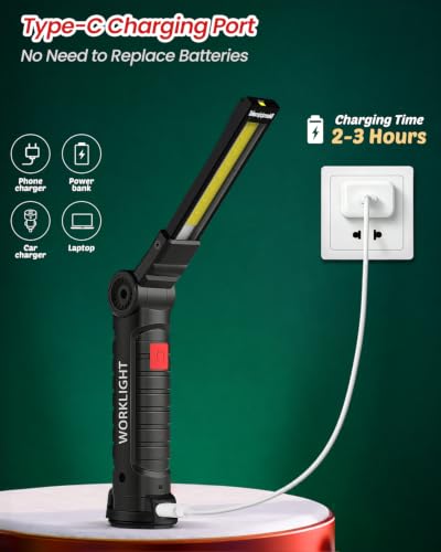 Coquimbo 2 Pack Rechargeable Work Light, Christmas Dad Gifts - Image 7