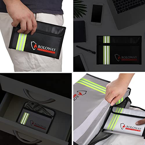 Fireproof Bag Set with Reflective Strip (Silver) & | Travel Essentials - Image 8