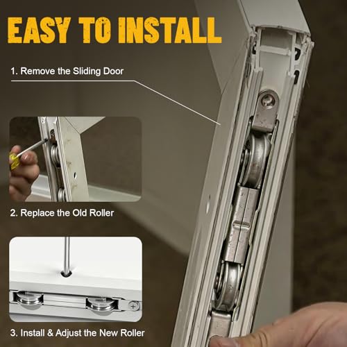 2 Pack Sliding Door Rollers Replacement, Stainless Steel Patio - Image 8