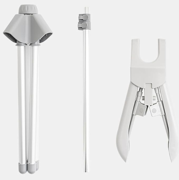 Garment Steamer Holder - Drying Rack, Ironing Bracket, Pants Hanger, Telescopic Folding Hanger, Fabric Steamer Accessories (Full Gray)