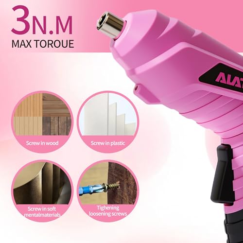 Pink Cordless Screwdriver Tool Set, 40-Piece Household | Hand Tools - Image 7