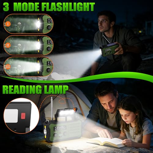 Emergency Radio Hand Crank Solar, 10000mAh/37000mWh Emergency - Image 7