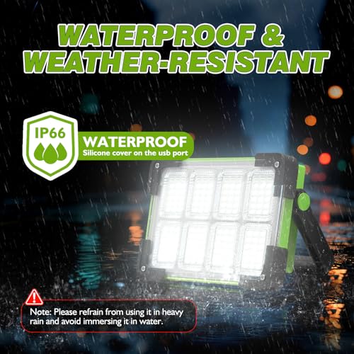 120W Solar Rechargeable 144 LED Work Light, 10000LM Flood Light - Image 7
