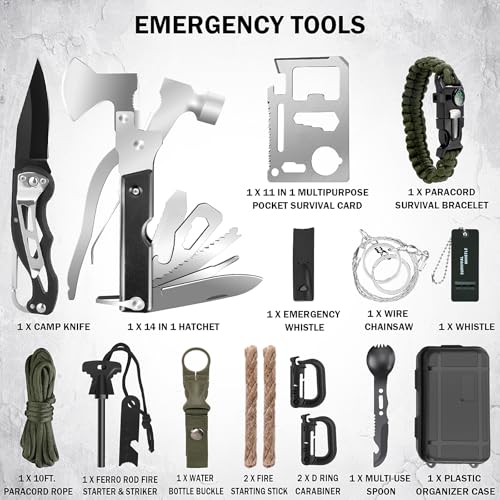 258-Piece Emergency Survival Kit, Outdoor Camping & - Image 7