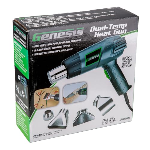 Genesis GHG1500A Dual Temperature Heat Gun Kit With Fast Heat - Image 7