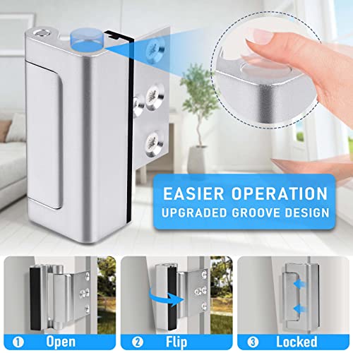 3Pack Door Reinforcement Lock Home Security, Childproof Safety - Image 7