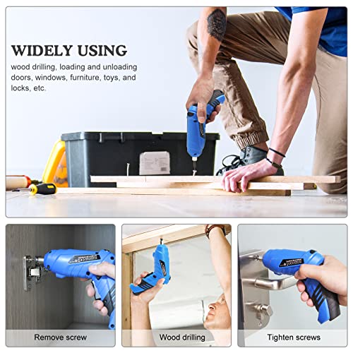 Blue Cordless Electric Screwdriver Set, 3.7V Rechargeable - Image 7