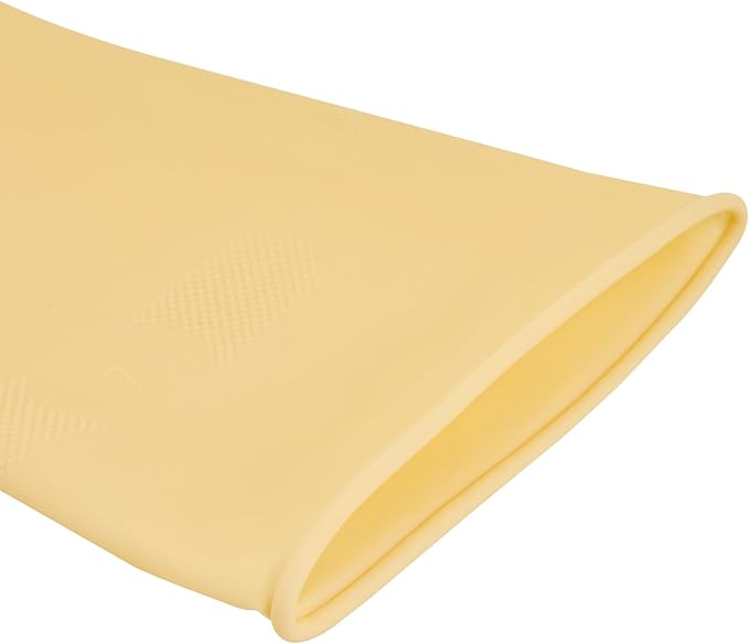 Restaurantware-Clean Tek Professional 22 Mil Medium Cleaning Gloves, 10 Pairs Of Long Cuff Gloves - No-Slip Grip, No-Powder, Yellow Latex Gloves For Kitchen Cleaning, Ideal For Washing Dishes