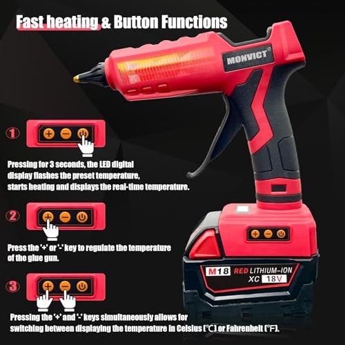 100W Cordless Glue Gun for Milwaukee 18V Battery, Upgraded - Image 7